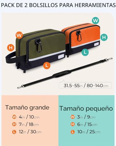 Bolsas para herramientas con múltiples bolsillos y correa ajustable cómoda 6