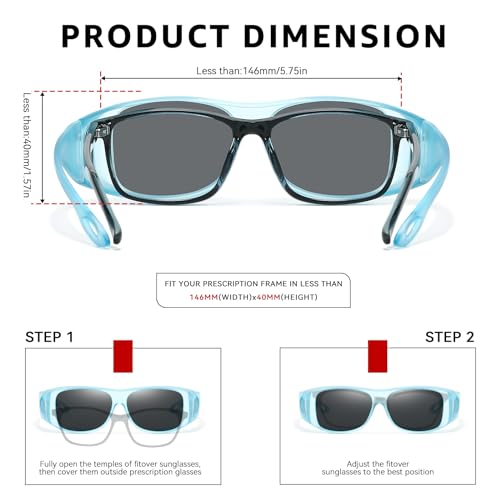 TJUTR Polarized Fit Over Glasses Sunglasses for Women Men Trendy Wrap-around Driving Sun Glasses UV Protection for Outdoors4