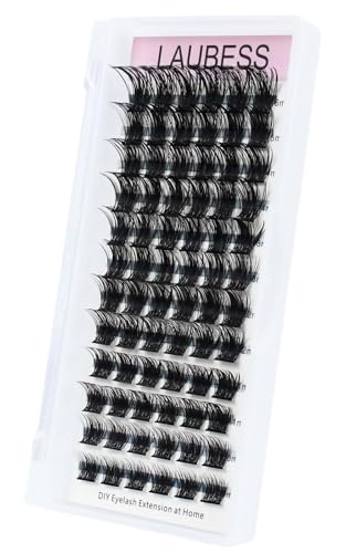 Image of Cluster Lashes 72 Individual Lashes D Curly Lash Clusters Volume Eyelash Clusters DIY Lash Extension Kit Fluffy Cluster Eyelash Extensions (01-0.07D, 14mm)