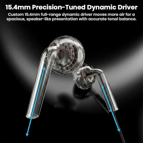 Image of MOONDROP Nice Buds Wired Earphones, HiFi Sound with 15.4mm Dynamic Driver, CCAW Voice Coil, NdFeB Magnet, Dual Rear-Cavity Damping, Ergonomic Shell and 3.5mm Silver-Plated Plug (Black)