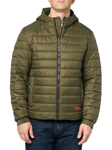 HUGO Men's Hooded Lightweight Water Repellent Padded Jacket