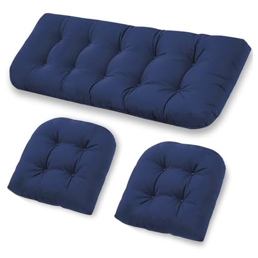 Wicker Furniture Cushions Set of Three