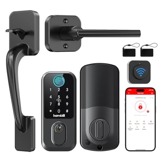 Smart Door Lock with Keypad, hornbill Smart Lock Front Door, Smart Locks Deadbolt Digital Electric Door Lock Works with Smartphone, Code Auto Door Lock for Office Airbnb(Not Included G2 Gateway)