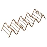 Eawfgtuw Soporte para tacos de acero inoxidable con forma de onda para panqueques y burritos, estante ondulado de grado alimenticio para el hogar, cocina, restaurantes y exteriores (oro rosa)