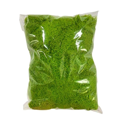 Musgo artificial - 300 g de color verde artificial realista | musgo decoración para interior | para Navidad, boda, fiesta, exterior, otoño, invierno, acuario, casa, jarrón de pared, terrario
