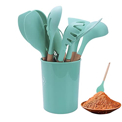 調理器具シリコーン - キッチン ツール ノンスティック,調理器具セット 耐熱 11個入り 木製ハンドル 調理器具 泡立て器