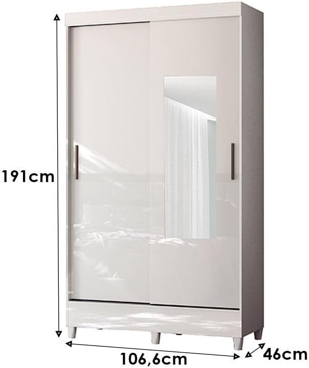 Dimensions of Santos Andirá Fit Single Wardrobe: 191cm height, 106.6cm width, 46cm depth