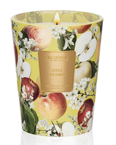 M&SENSE Candele Profumate in Cera di Soia Sgranocchio di Mele |400 g, Fino a 75 Ore, Dolce Aroma Fruttato, Ideale per Cucine Autunnali & Feste di Natale