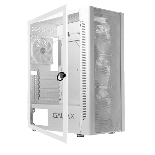 GALAX PC Case Revolution-06 (REV-06W) White Gaming Cabinet | Supports ATX, M-ATX, ITX | 4 RGB Cooling Fans | Hinged Magnetic Tempered Glass Door |... - Image 5