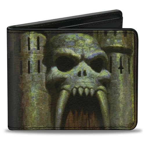 Buckle-Down Masters of the Universe Wallet, Bifold, Masters of the Universe Castle Grayskull Entrance and Logo, Vegan Leather