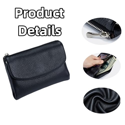 Unisex Pebble Leather Wallet, Leather Wallets for Women with Credit Card Holder, Coin Holder & Cash Slots, Small Wallets for Women Can Hold Coins Id Cards (Silver)4