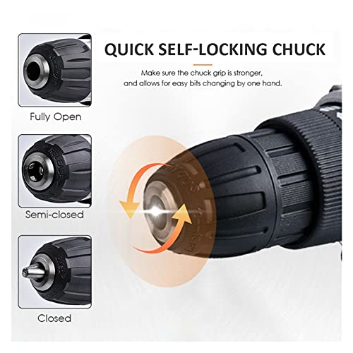 TEMSOOM Akku-Schlagbohrmaschine, elektrische Bohrmaschine, 3 Funktionen, Schlagbohrmaschine, kabellose Bohrmaschinen… – Bild 4