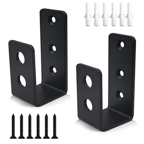 Door Barricade Brackets 2 Pack 2x4 Door Barricade Brackets Door Security Barricade Brackets Bar Security Holder for Home Barn Shed Garage Gate to Security Door Reinforcement Fits 2x4 Bars Black
