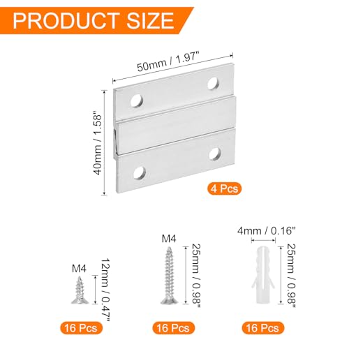 Image of uxcell 4 Pair French Cleat Picture Hanger, 2 Inch Aluminum Z Hanger Heavy Duty Z Bar Clips Interlocking Wall Mounting Bracket Hanger Kit for Hanging Mirror Picture Shelf