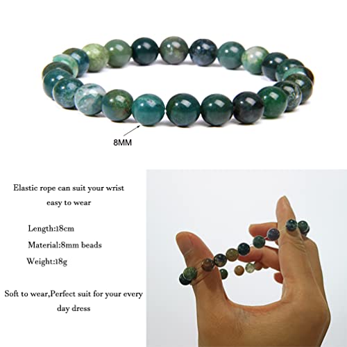 Casdan 12 Pcs 8Mm Semi-Precious Gemstone Bracelet Healing Crystal Stone Stretch Bracelets For Women Men Round Beaded Elastic Bracelets #TOP3