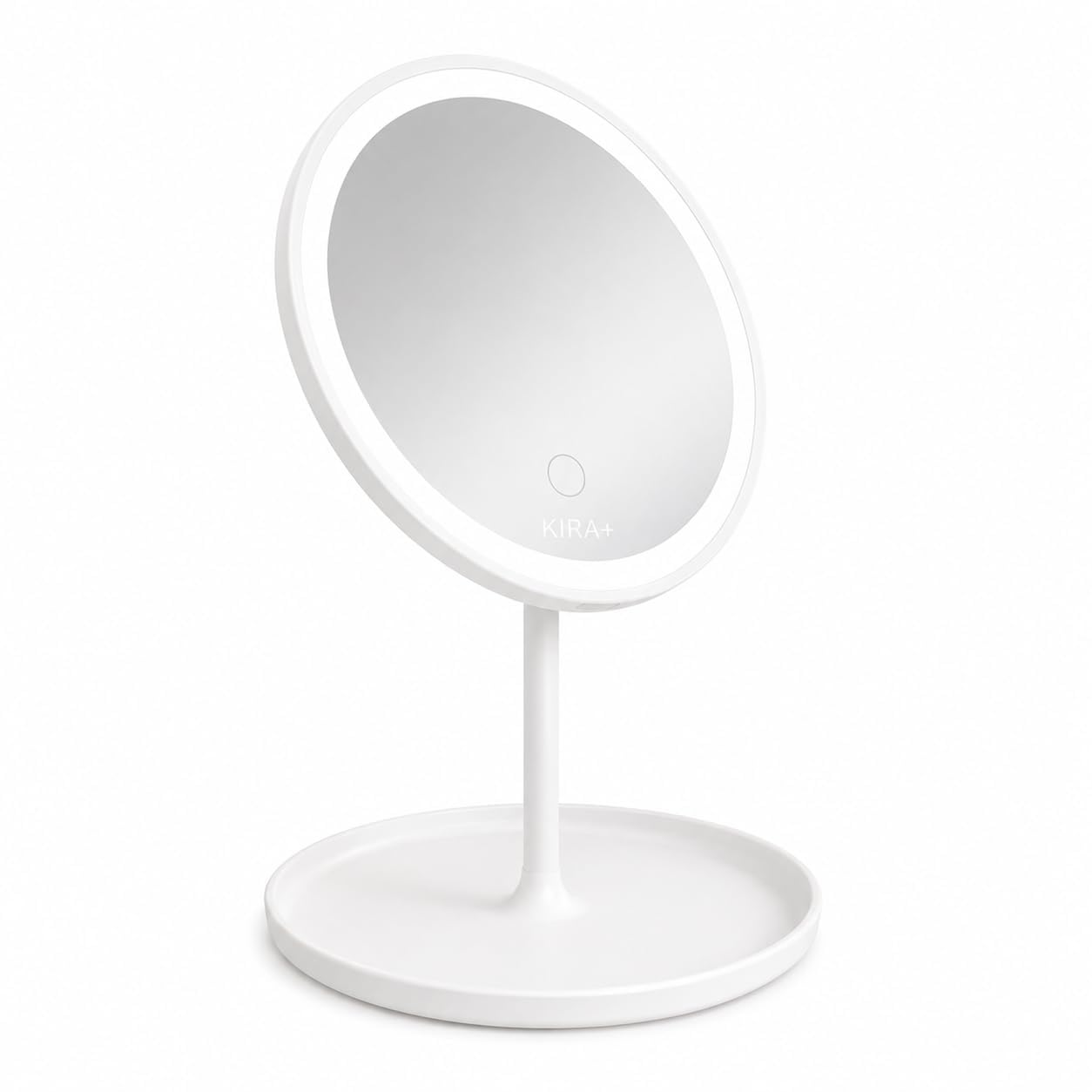 KIRA LED Makeup Mirror with Lights Round Make-up Mirror Magnification Lighting Cosmetic Mirror with Night Light for Women-image-13