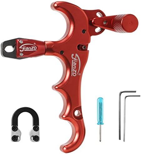 Aimdor Compound Bow Release Archery Aids with D Loop Rope 360° Adjustable Thumb Release Aluminum Alloy Aids for Hunting Outdoor Accessories Aimdor Compound Bow Release Archery Aids with D Loop Rope 360° Adjustable Thumb Release Aluminum Alloy Aids for Hunting Outdoor Accessories