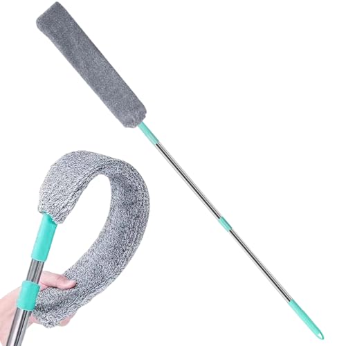 Bajo Electrodomésticos - Cepillo para Polvo Limpiador Plano Retráctil con Mango Largo | Plumero para Debajo De Muebles para Sofá Cama Muebles Parte Inferior Suelo Grietas Techos Altos Piso