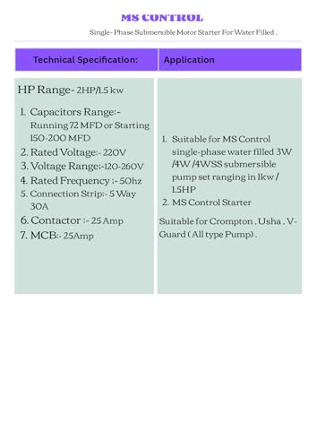 Image of MS CONTROL 2 HP Automatic Control Panel for Water Filled Submersible Pump /Motor Starter for Water Filled Heavy Duty Submersible Pump Submersible Water Pump (Yellow & Black)