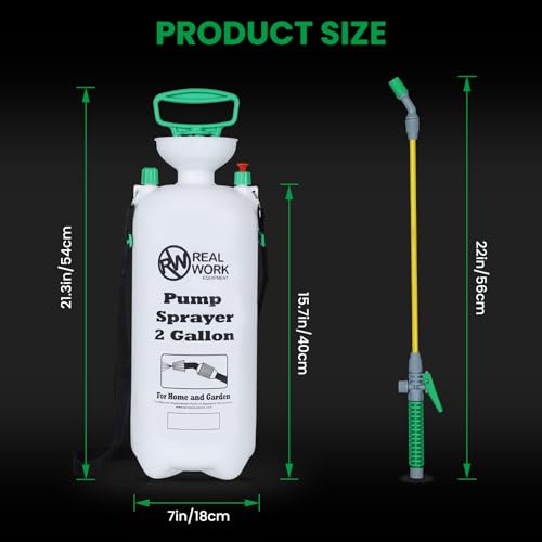 image for REALWORK 2pk 2-Gallon Handheld Tank Sprayer with Easy-Carry Shoulder S