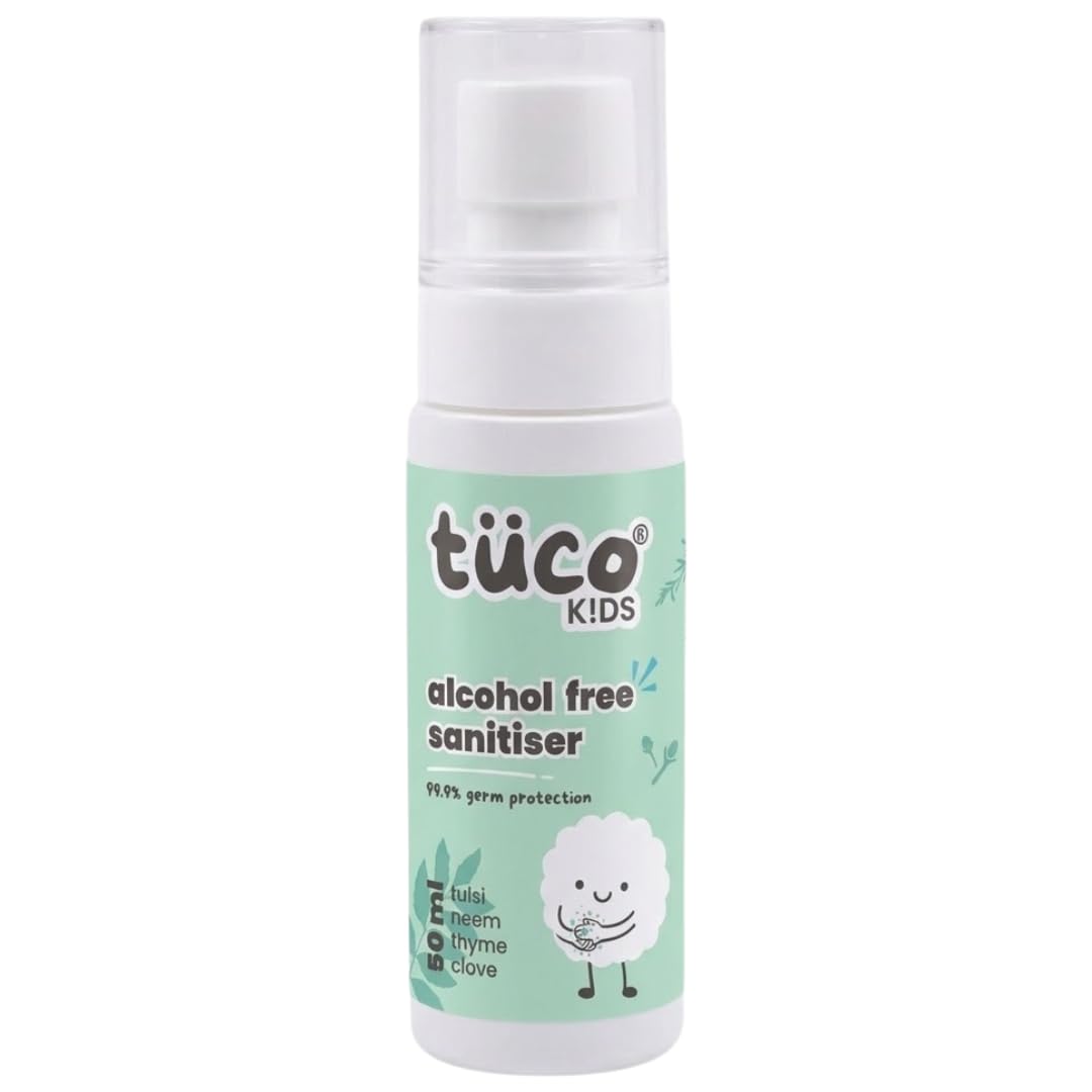 Tuco® Kids Alcohol-free sanitizer | Perfect for fighting germs | Made with Tulsi, Neem, Clove | For kids 4-10, 2-5, 10-15 years | SLS & Paraben free | 50ml-Pack of 1-image-42