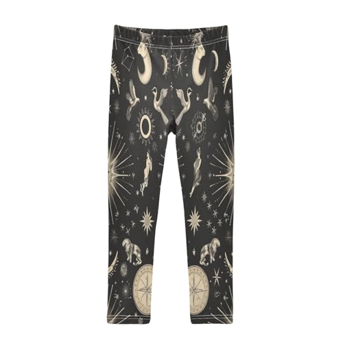 Toddler Girls Leggings Printed Yoga Pants Leggings Moon Zodiac Signs for Kids