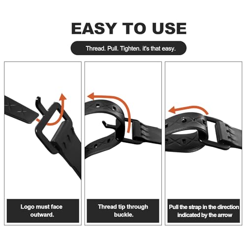 AMEDELE 4 Pack Lashing Straps with Buckles,Adjustable Utility Tension Straps,Simple Tie-Downs Straps for Securing Bike Moto Luggage,Garden Hoses,Skis,Wires and Cables,Black,14\"