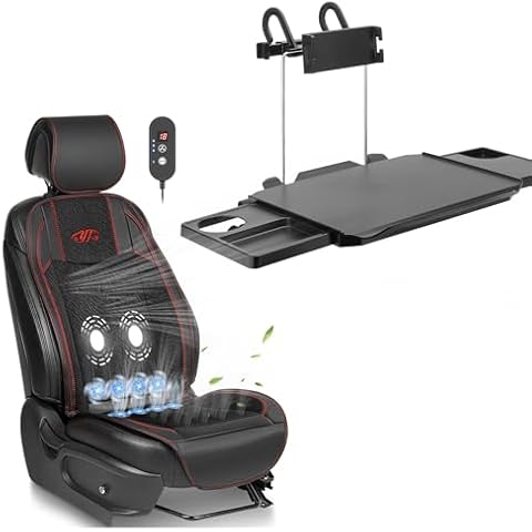 Paffenery 1Pcs Cooling Car Seat Cover, Classic Black and Large Car Steering Wheel Tray Cover