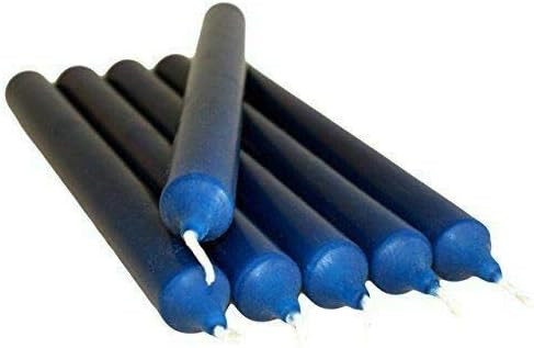 REQUISITE NEEDS Pack of 10 x Colourful Paraffin Wax Dinner Stick Candles (Blue)