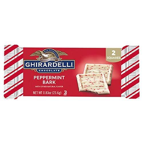 Ghirardelli (2) Bars Peppermint Bark Candy Bars - Natural Flavors - 2 Squares per Pack - Holiday & Christmas Candy - Net Wt. 0.83 oz each