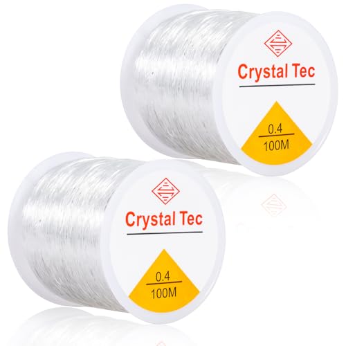 2 Spule Gummiband für Armbänder, 0.4mm 100m Elastisches Band für...