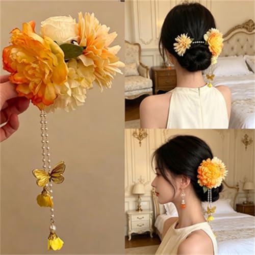 Pinza de pelo floral para mujer y niña estilo playa #05 miniatura 3