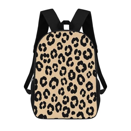 Adults Backpack for Women Men, Cheetah Leopard Print Lightweight Spacious Travel Daypack, Reusable Outdoor Shoulder Bags for Hiking, Picnic