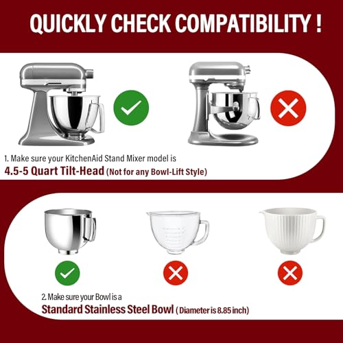 Image of Pouring Shield for KitchenAid Tilt Head 4.5-5QT Stainless Steel (Only),Safety Pouring Shield,Splatter Guard for kitchenaid mixer bowl,Kitchen Aid Stand Mixers (Transparent Grey, for 4.5-5 QT)