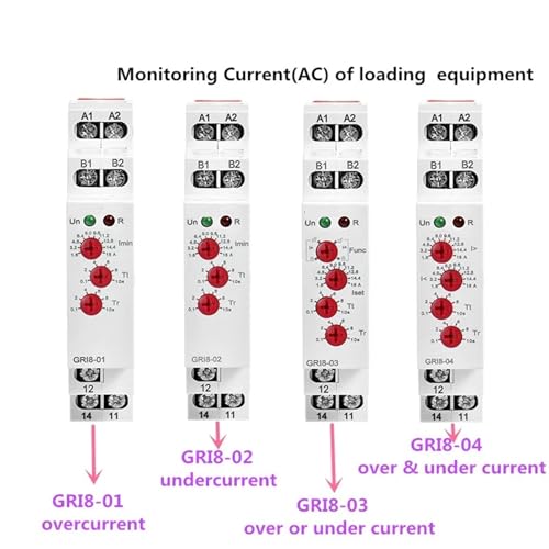 Relé de corriente GRI8 contra picos de tensión e interruptor de sobrecorriente AC24-240V 5