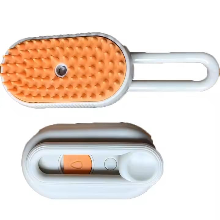 3-in-1 Steam Pet Brush for Cats & Dogs – Self-Cleaning Grooming Comb with Spray Mist, Massage & Shedding, Rechargeable USB, Anti-Static, Foldable