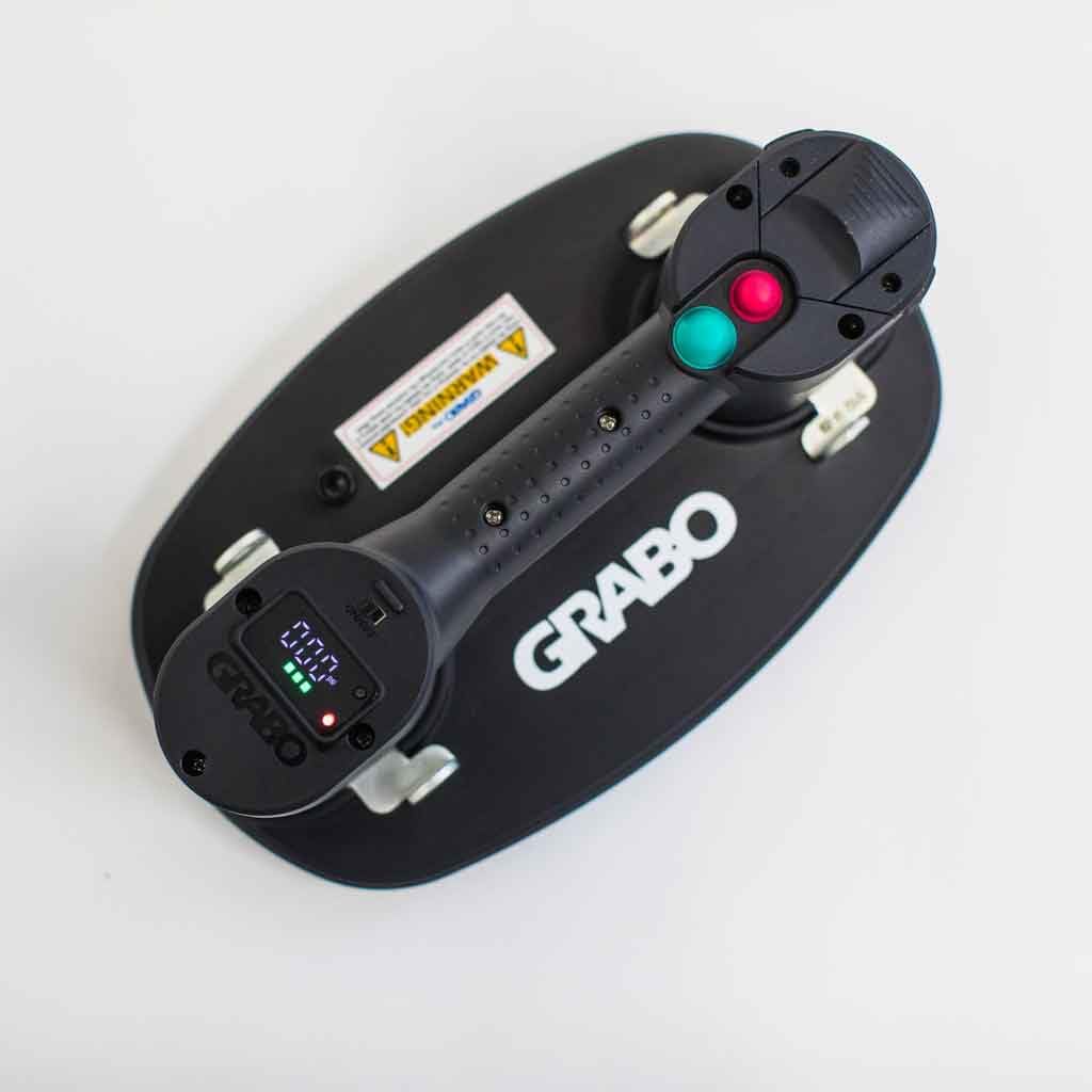 GRABO PRO-Lifter-20 Ventosa de vacío eléctrica con pantalla digital, función de encendido/apagado automático para madera, paneles de yeso, granito, vidrio, azulejos, porcelana