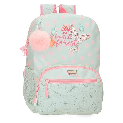 MOVOM Enchanted forest Mochila Escolar Adaptable a Carro Verde 31x42x13 cms Poliéster 16,93L