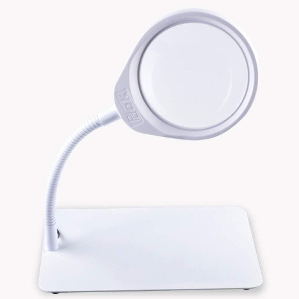 Lente d'ingrandimento della fascia con ingrandimento 10X, lampada da scrivania, vivavoce con design standard, pieghevole, lente d'ingrandimento con 36 LED per lettura, hobby, cucito, artigianato e