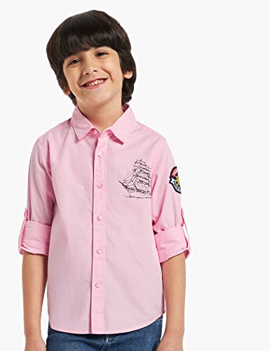 Image of Amazon Brand - Jam & Honey Boy's Regular Fit Shirt (JH-BST-SH-04 Lt Pink 1 3 4 Years)