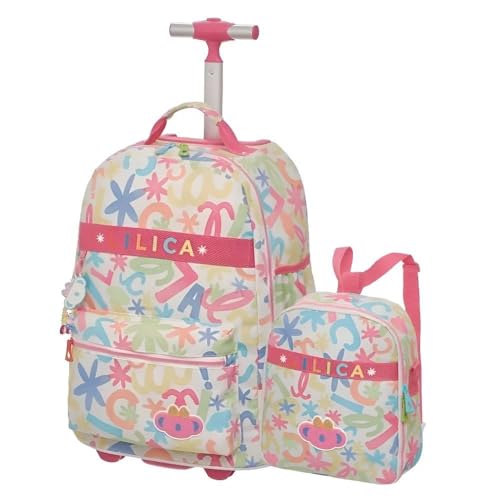 Kit Mochila De Rodinha Tubo Lilica LovIt Florecer +Lancheira
