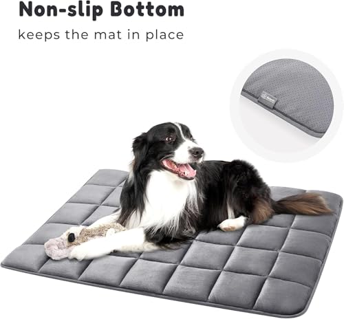 Image of KOZI PET Dog Bed, Soft cat Non-Slip Mattress, Washable, Warm pet, Fleece, Kennel Cushion, Grey (Grey, S)