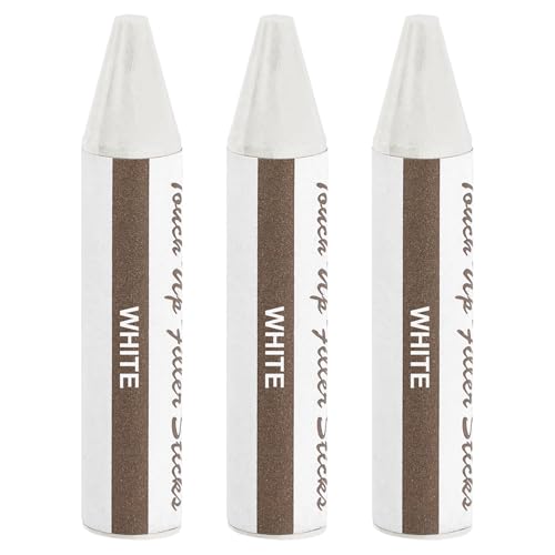 QUARKZMAN Stucco Legno Stick 3pz Cera Stick Legno Ritocco Pennarelli Mobili Pastelli per Graffi Buchi Crepe Tavoli Scrivanie Pavimenti Legno Riparazione Coperture Bianco