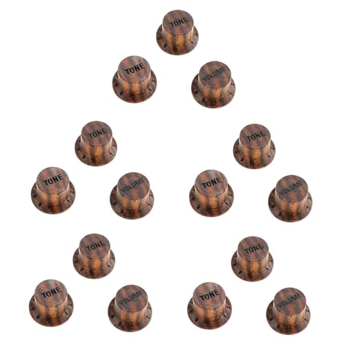 WESIEVYA 15個 木製ギターノブ ギターコントロールノブ sg ギターロックチューナー ベース つまみ ギタースピーカー 低音ボリューム木製ノブ エレキギターのボリュームノブ ゼブラウッド