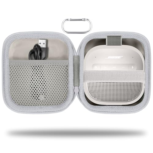 Image of for Bose New SoundLink Micro 2nd Gen Portable Bluetooth Speaker Hard Protective Case, Portable Travel Case with Carabiner (White) - co2CREA