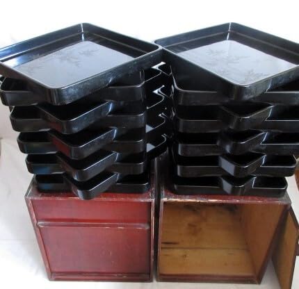 Amazon.co.jp: 木製漆器輪島塗（会席膳1.2尺x10客揃づつ販売）収納