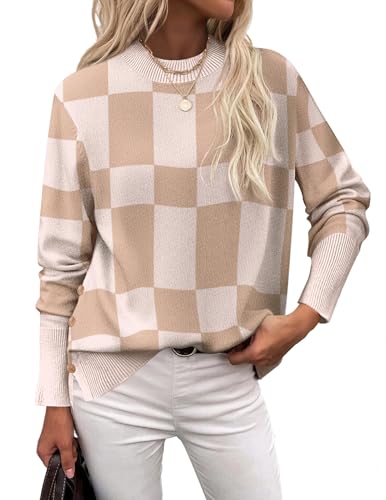 Zeagoo Sweaters for Women 2025 Turtleneck Loose Side Button Knit Fall Outfits Trendy Fashion Casual Pullover Tops Clothes