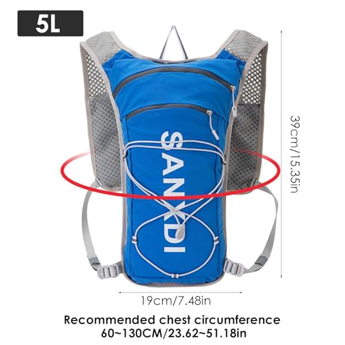 Sac à dos d'hydratation de 5 L léger pour course à pied et marche - 5