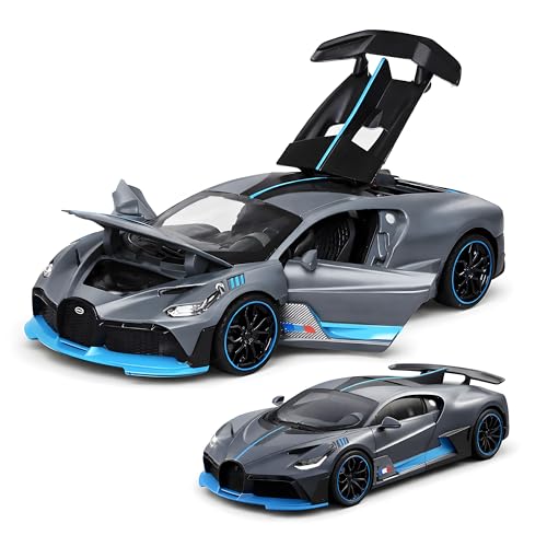 Image of Toyshine 1:32 Scale Die Super Fast Racing Model Car with Music and Lights Along with Pull Back Function Opening Doors Feature for Kids Boy Girl 3+, Grey