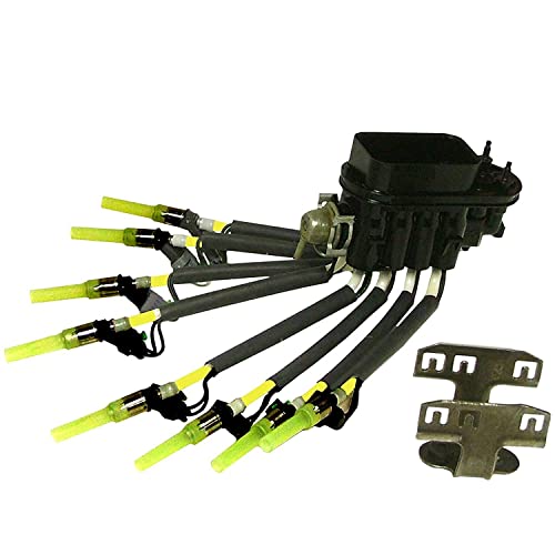 SINOCMP Fuel Injector Kit 217-3029 GM Equipment Fuel Injector Kit 89060440 Central Fuel Spyder Injector with Bracket FJ504 Fuel Injector Kit for Chevy GMC Oldsmobile Pickup, 3 Month Warranty